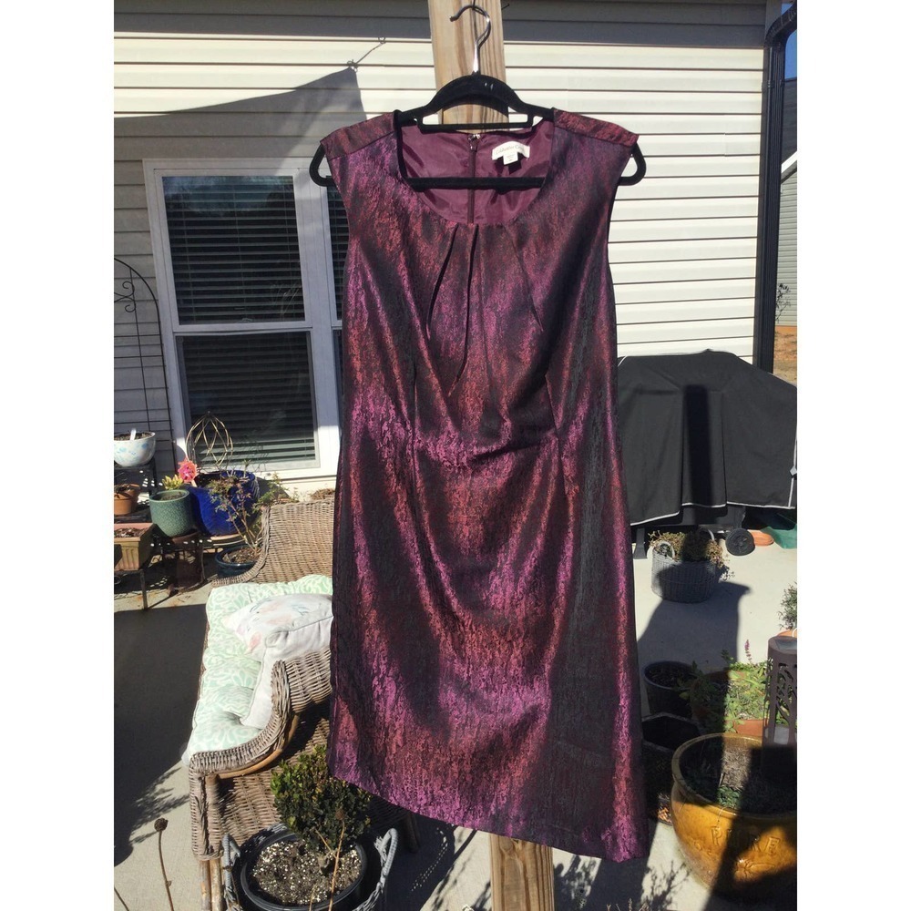 Coldwater creek sheath dress womens 10 purple shimmer whimsigoth fairy holiday
